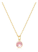 Colar Ponto De Luz Em Ouro 18k Elos Cadeado E 45cm Cor Rosa